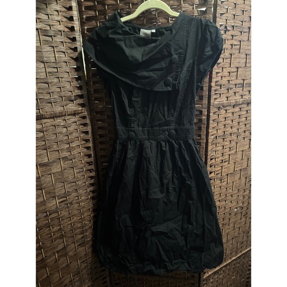 eShakti Black Cotton Dress womens medium Modest Pinup Rockabilly Goth - Picture 1 of 10